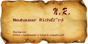 Neuhauser Richárd névjegykártya