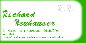 richard neuhauser business card